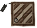 Dolce & Gabbana Braun gestreift DG Logo Quadratisch Herren Taschentuchschal