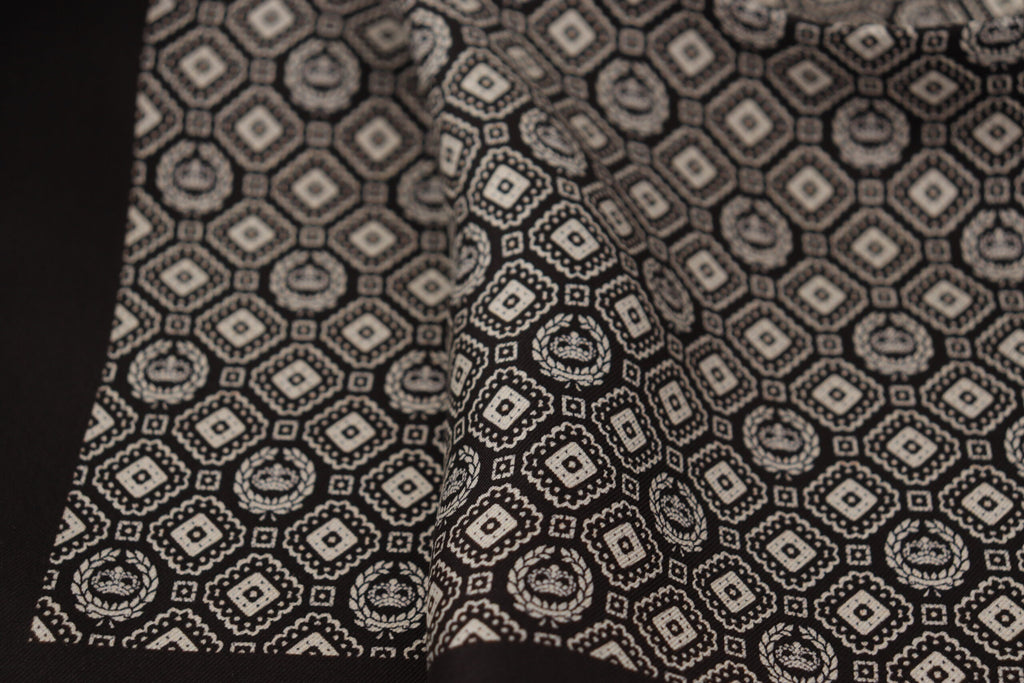 Dolce & Gabbana Black Patterned DG Logo Square Pocket Scarf