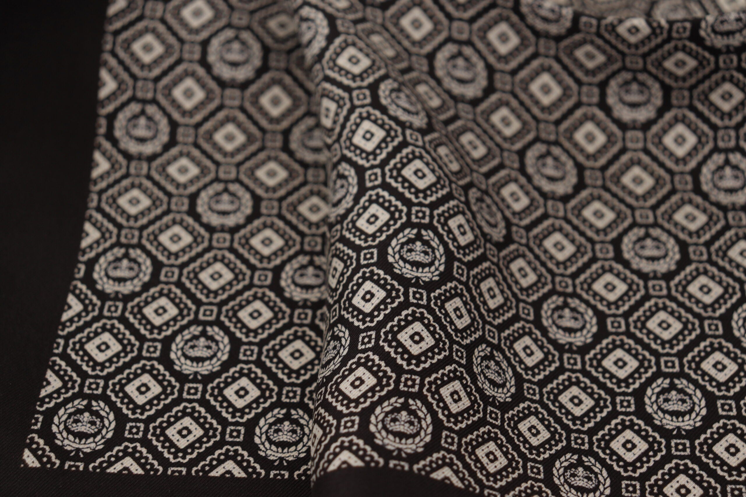 Dolce & Gabbana Black Patterned DG Logo Square Pocket Scarf