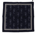 Dolce & Gabbana Blaues Seepferdchen DG Bedrucktes Quadratisches Taschentuch Schal