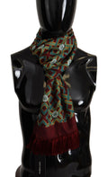 Dolce & Gabbana Multicolor DG Logo Scarf Warm Neck Wrap Fringe Scarf