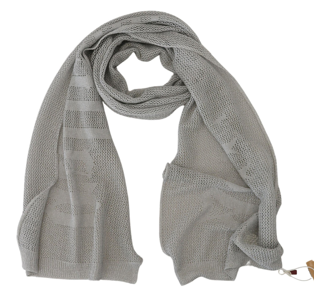 John Galliano Grey Logo Knit Neck Scarf