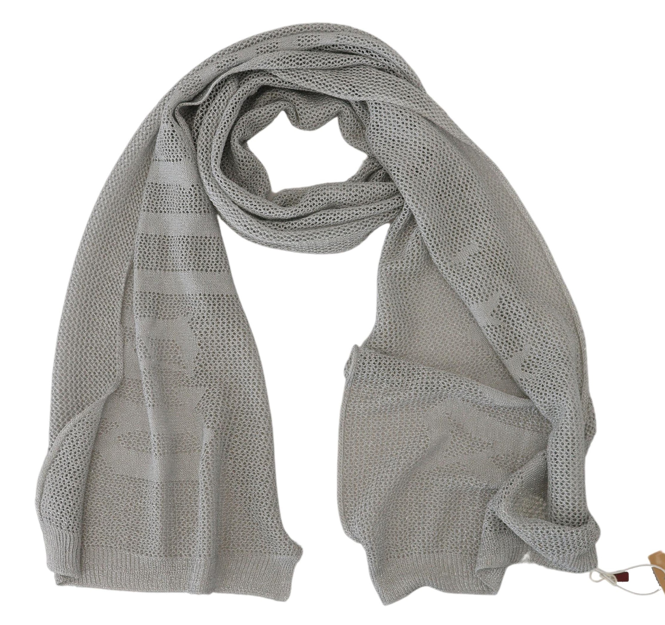 John Galliano Grey Logo Knit Neck Scarf