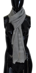 John Galliano Grey Logo Knit Neck Scarf