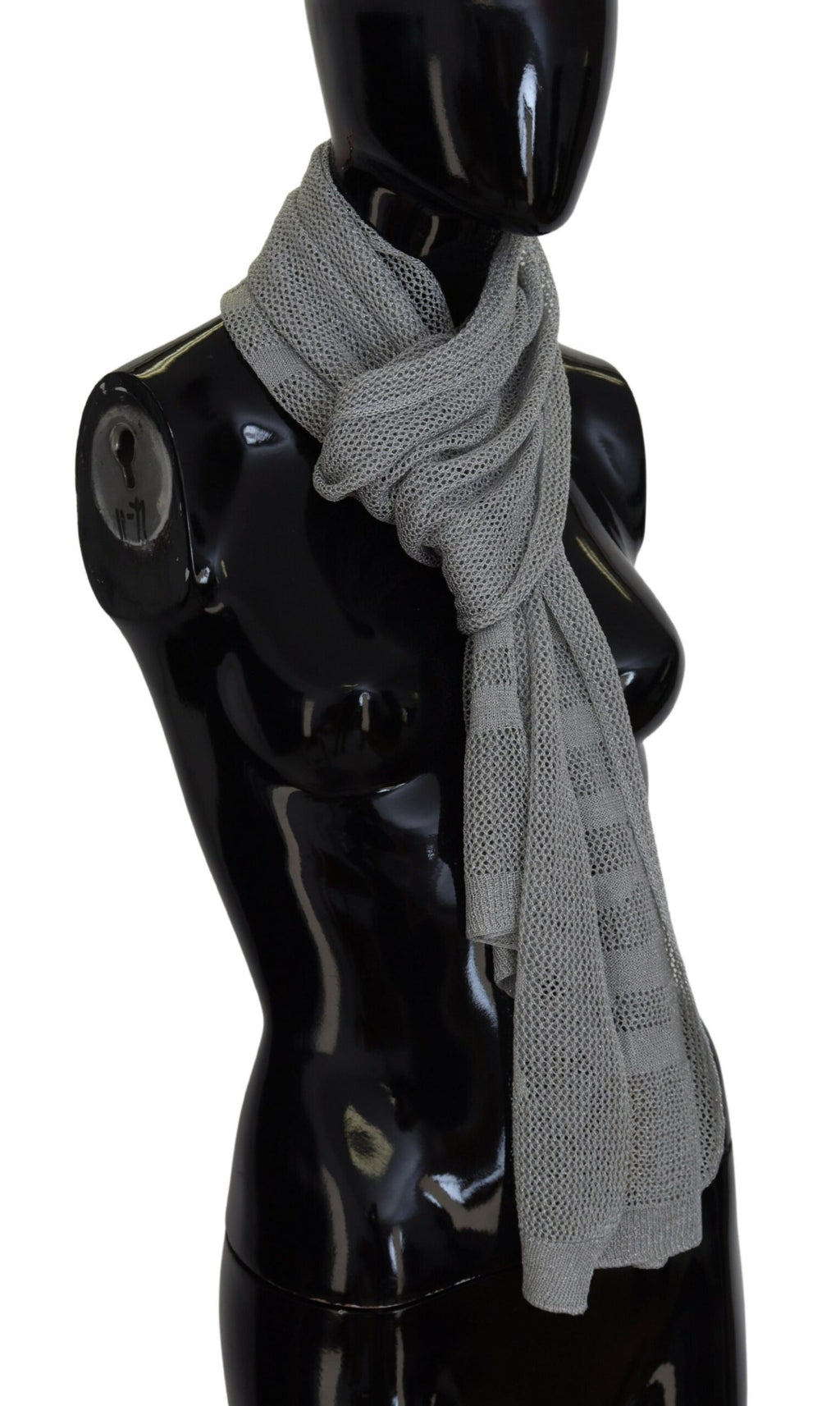 John Galliano Grey Logo Knit Neck Scarf