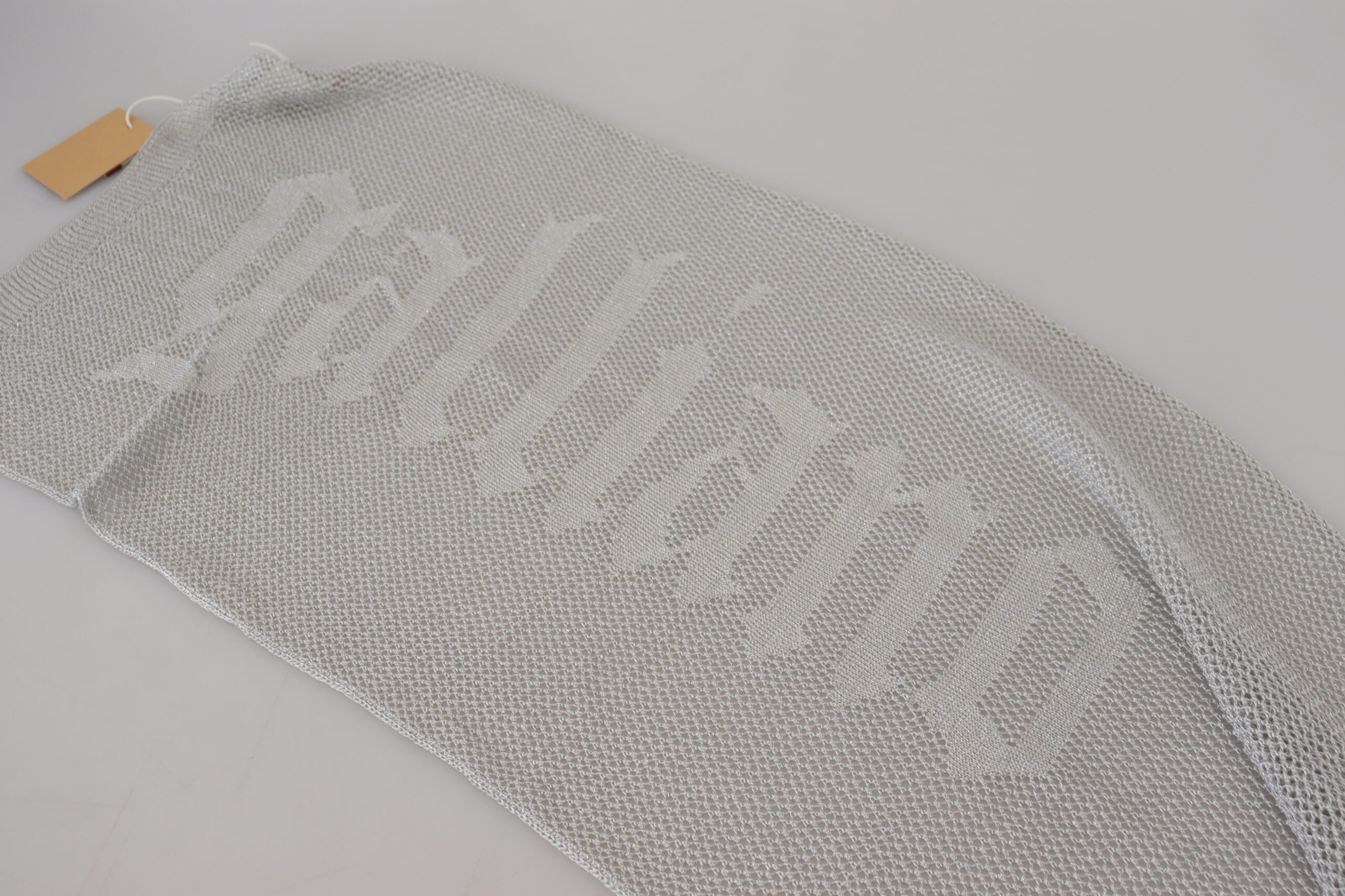 John Galliano Grey Logo Knit Neck Scarf