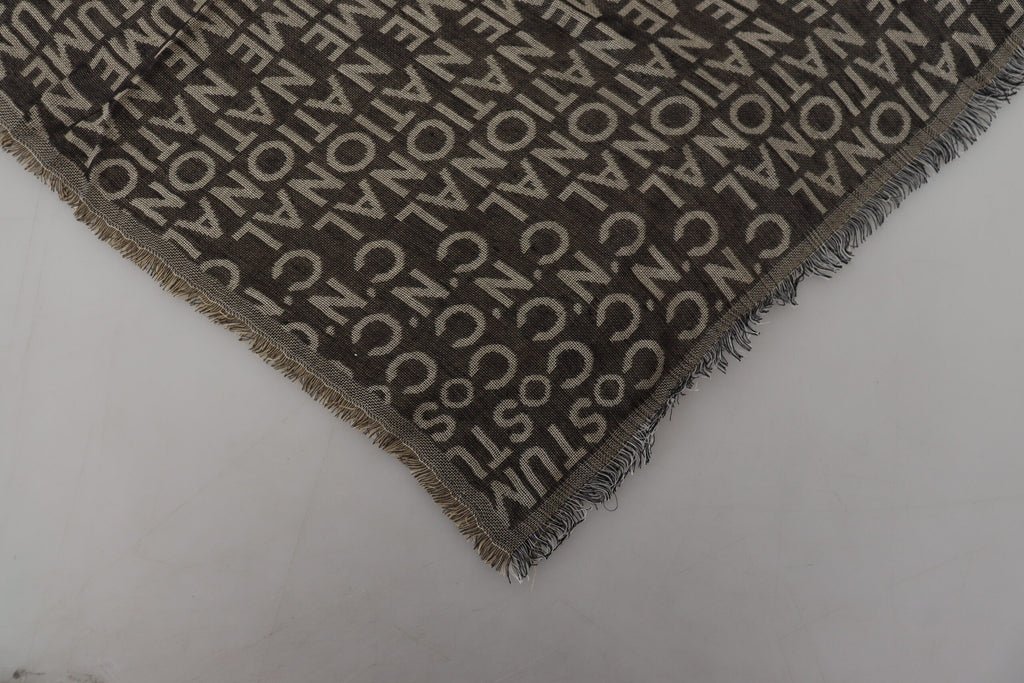 Costume National Grey Logo Knit Neck Scarf