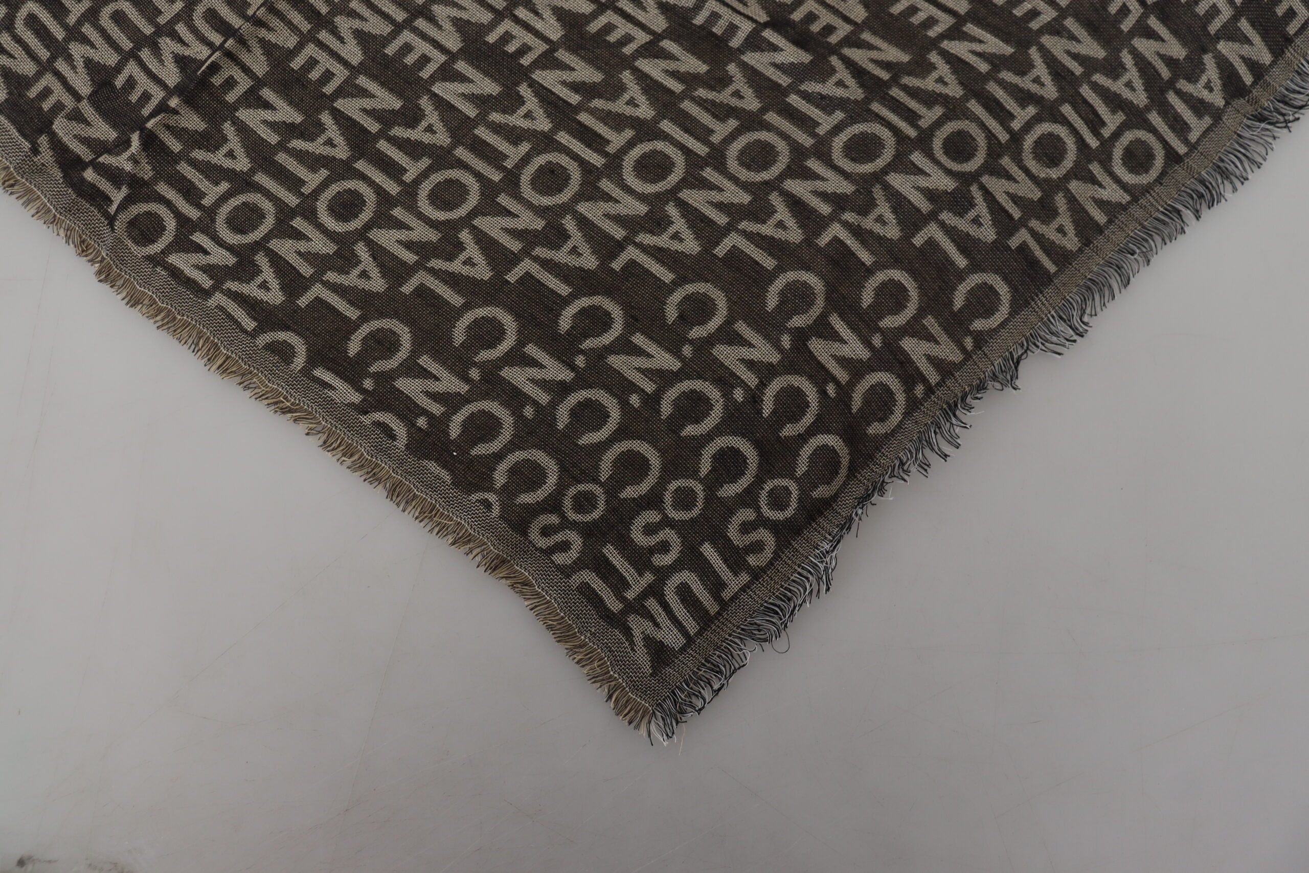 Costume National Grey Logo Knit Neck Scarf