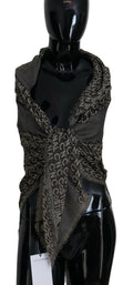 Costume National Grey Logo Knit Neck Scarf