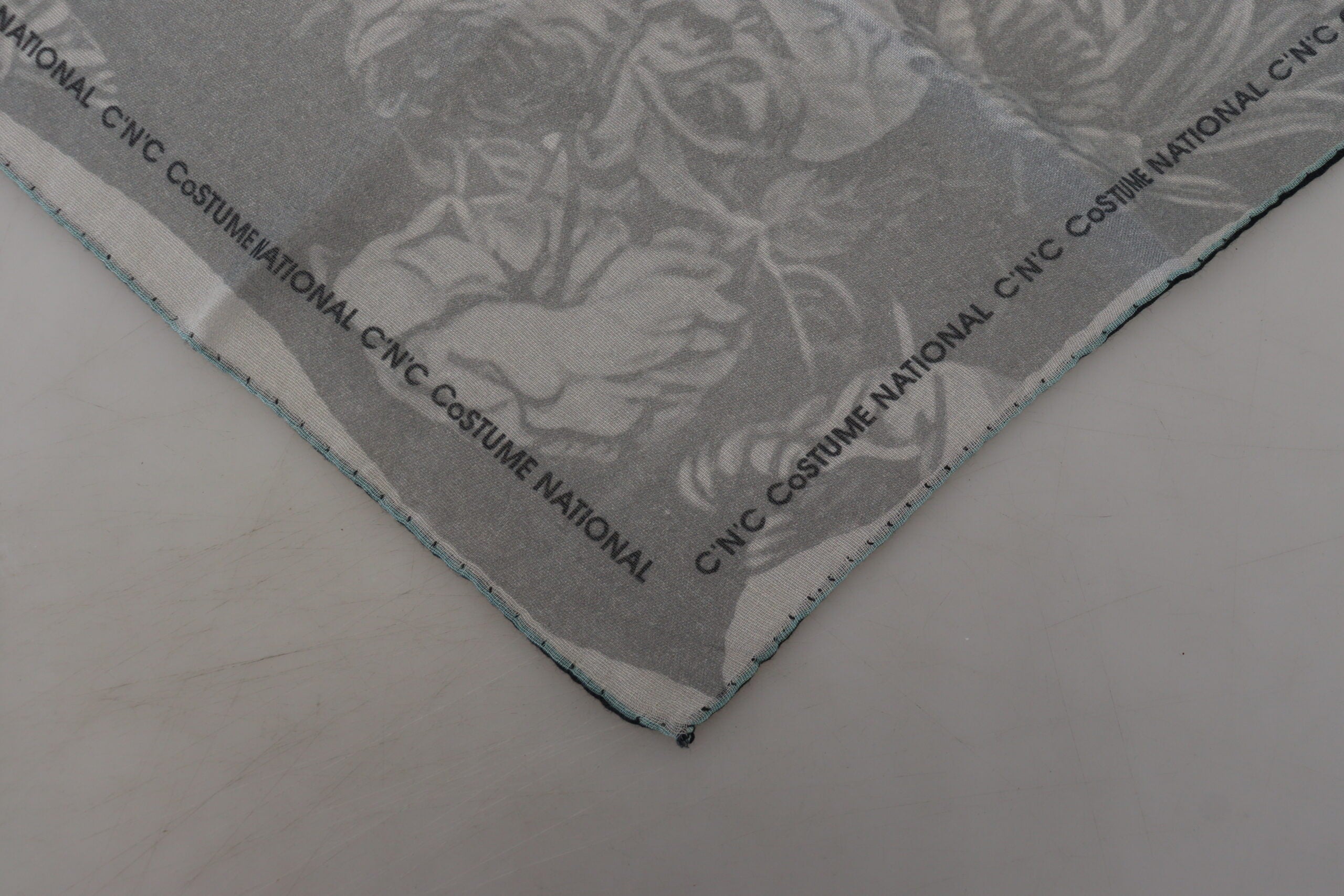 Costume National Grey Print Scarf Foulard Designer Scarf