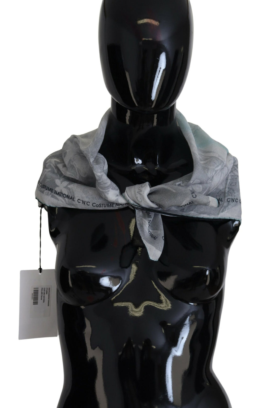 Costume National Grey Print Scarf Foulard Designer Scarf