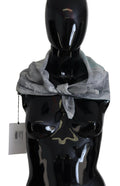 Costume National Grey Print Scarf Foulard Designer Scarf