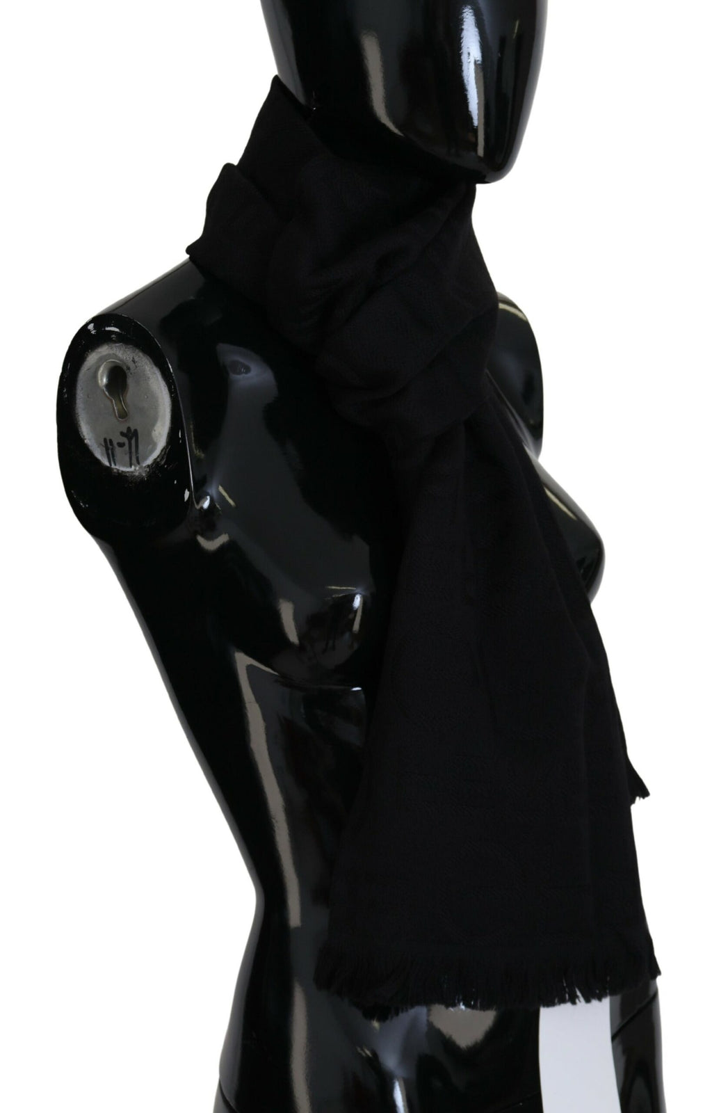 GF Ferre Schwarzer Wolle Hals Wrap Schal Fransen Schal