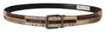 Dolce & Gabbana Multicolor Exotisches Leder Patchwork Metallgürtel