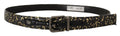 Dolce & Gabbana Gold Black Two-Tone Leather Chrome Buckle Belt