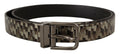 Dolce & Gabbana Brauner Fischgrätenleder Gürtel grau