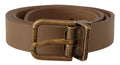 Dolce & Gabbana Brauner Massivledergürtel mit Messingschnalle