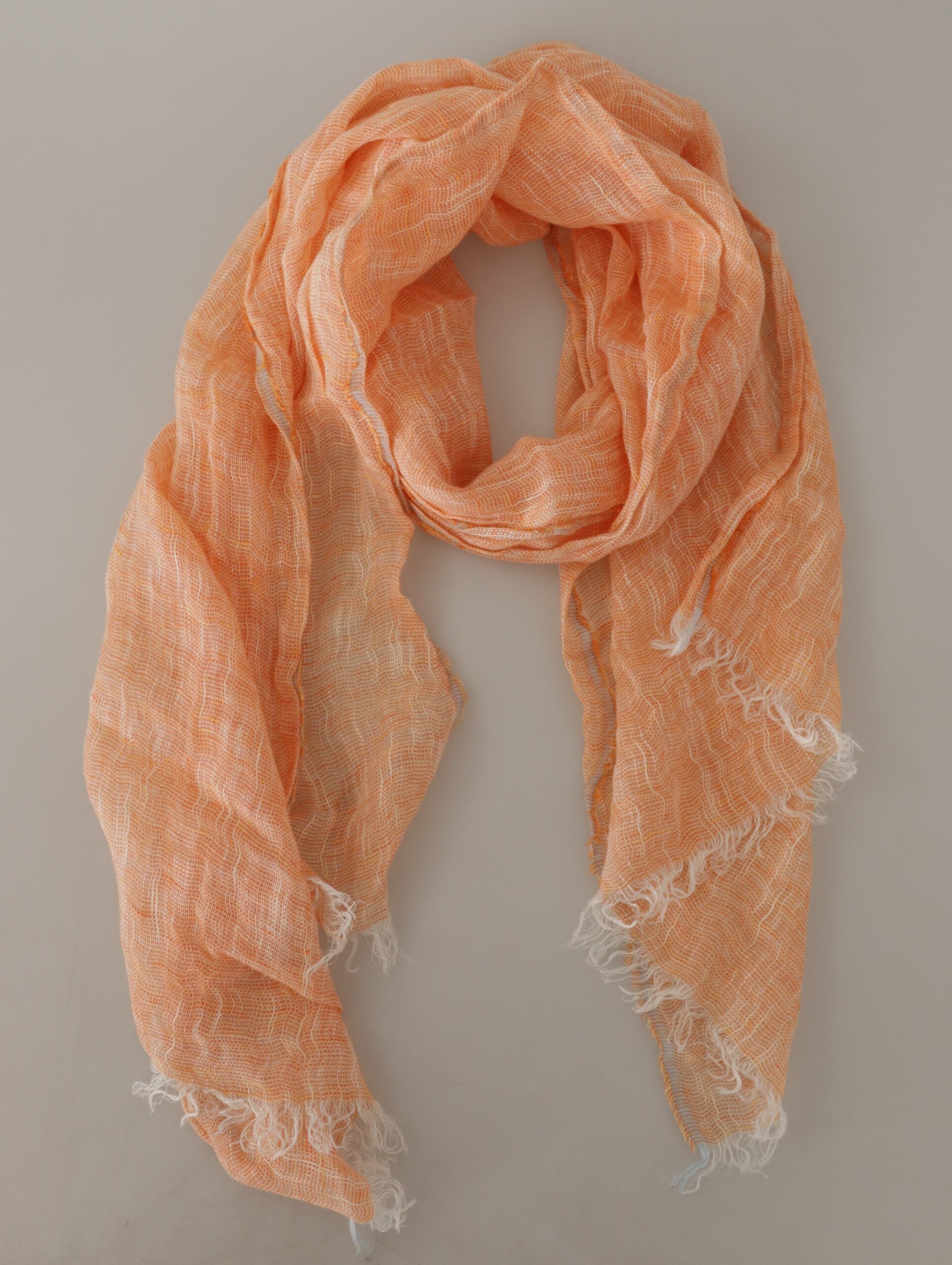 Malo Pfirsich Leinen gestrickt Schal Wrap Fransen Schal