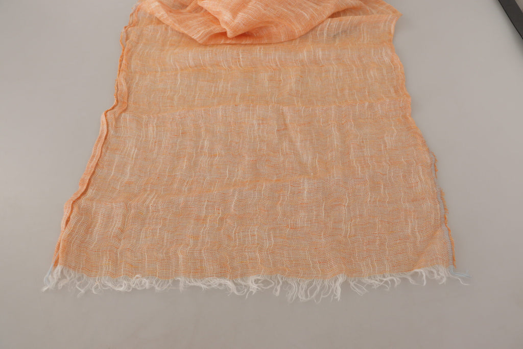 Malo Pfirsich Leinen gestrickt Schal Wrap Fransen Schal