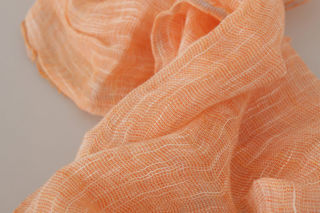 Malo Pfirsich Leinen gestrickt Schal Wrap Fransen Schal