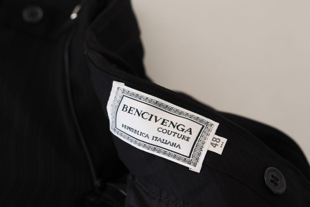 BENCIVENGA Schwarz Baumwolle Straight Fit Herren Formal Hosen
