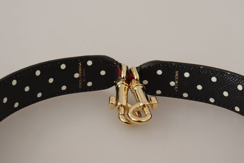 Dolce & Gabbana Red Exotic Leather Bag with Crystal Shoulder Strap
