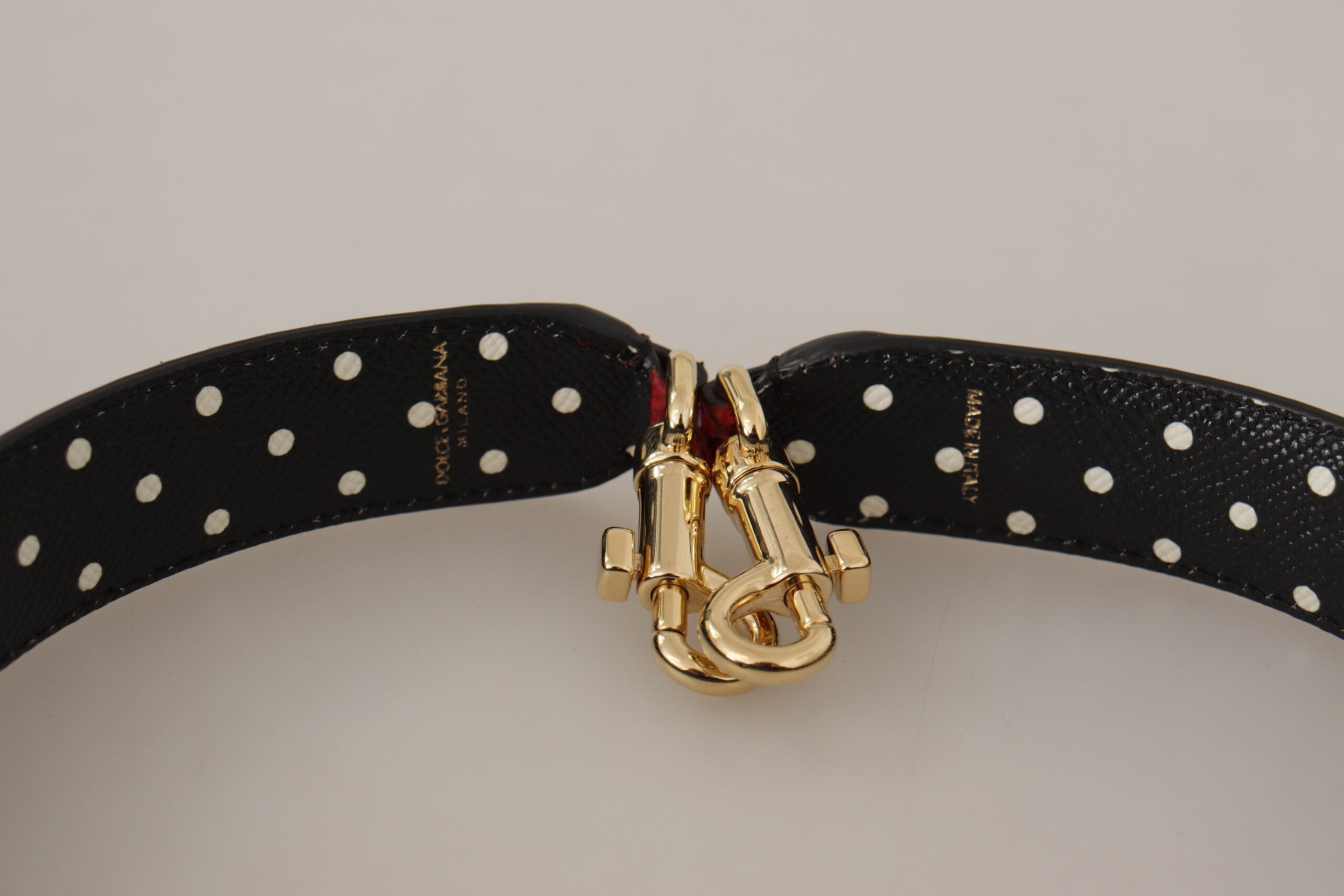 Dolce & Gabbana Red Exotic Leather Bag with Crystal Shoulder Strap