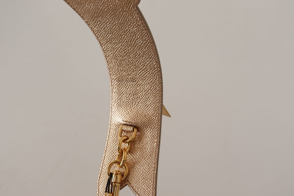 Dolce & Gabbana Gold Leder LOVE Patch Tasche Schulterriemen