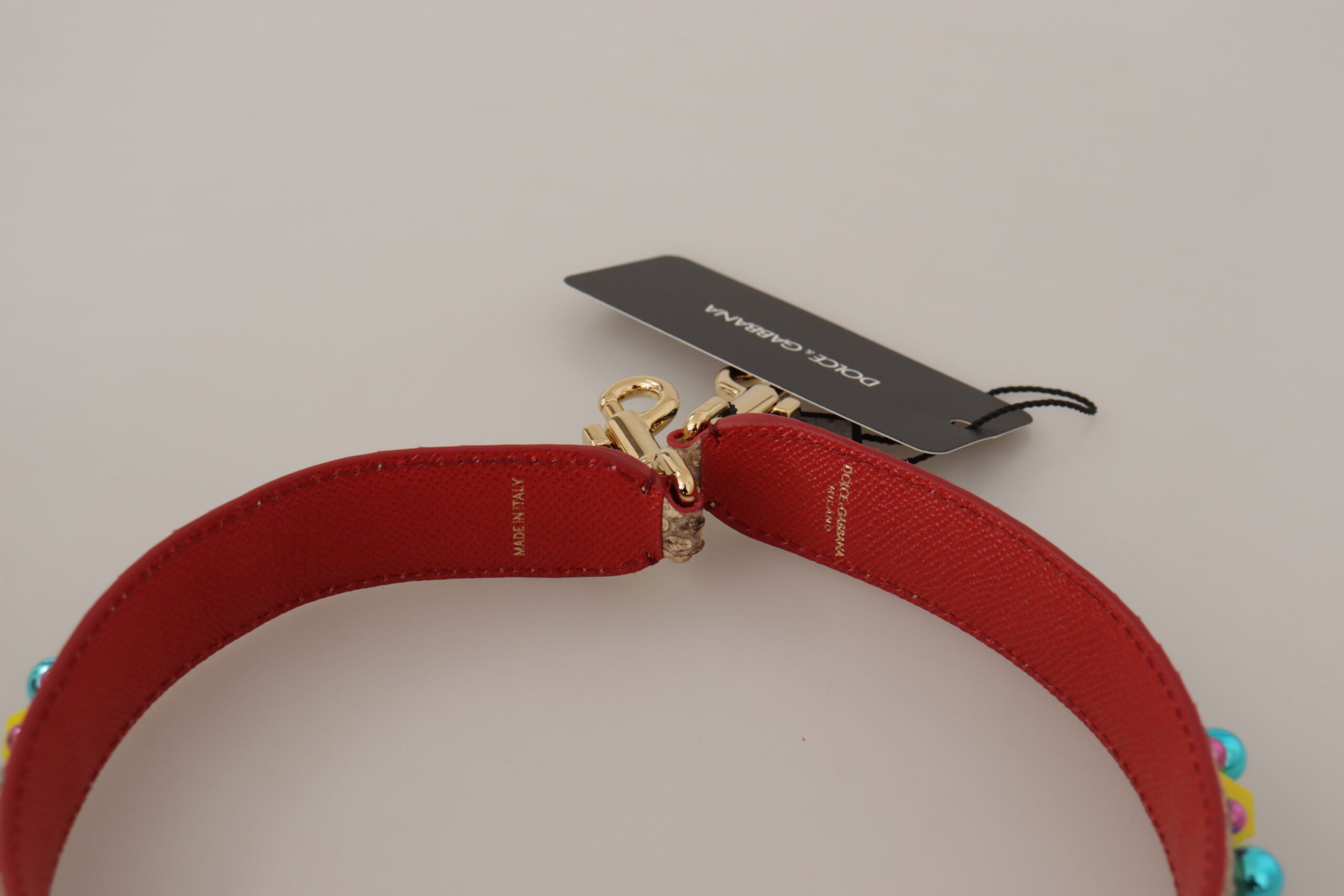 Dolce & Gabbana Beige Pythonleder mit Kristallen Schulterriemen