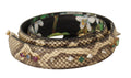 Dolce & Gabbana Beige Exotic Leather Crystals Wende-Schulterriemen