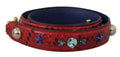 Dolce & Gabbana Red Exotic Leather with Crystal Shoulder Strap