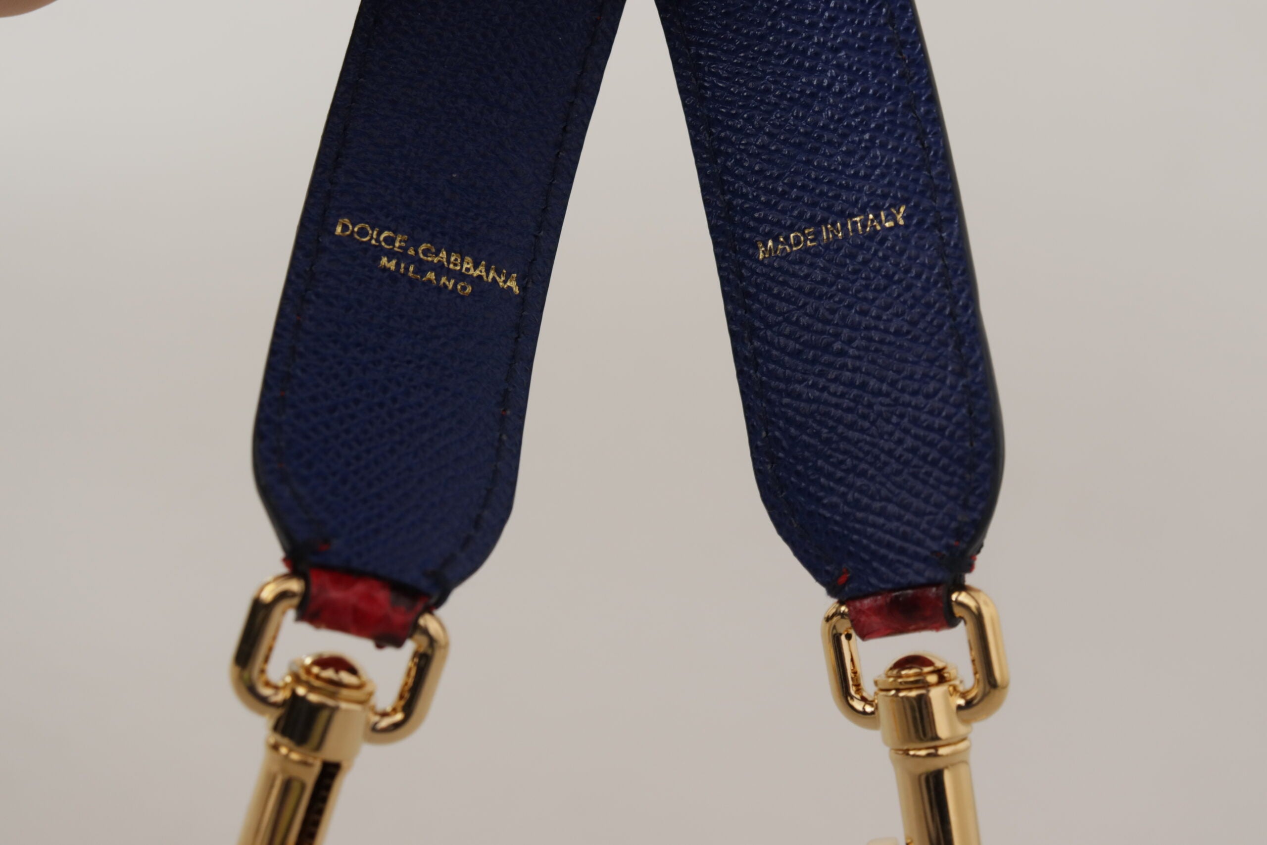 Dolce & Gabbana Red Exotic Leather with Crystal Shoulder Strap