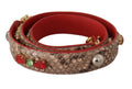 Dolce & Gabbana Brauner Pythonleder-Schulterriemen mit Kristallen