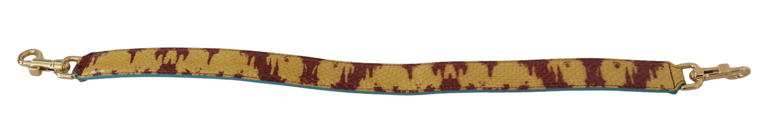Dolce & Gabbana Yellow Red Leather Gold-Tone Shoulder Strap