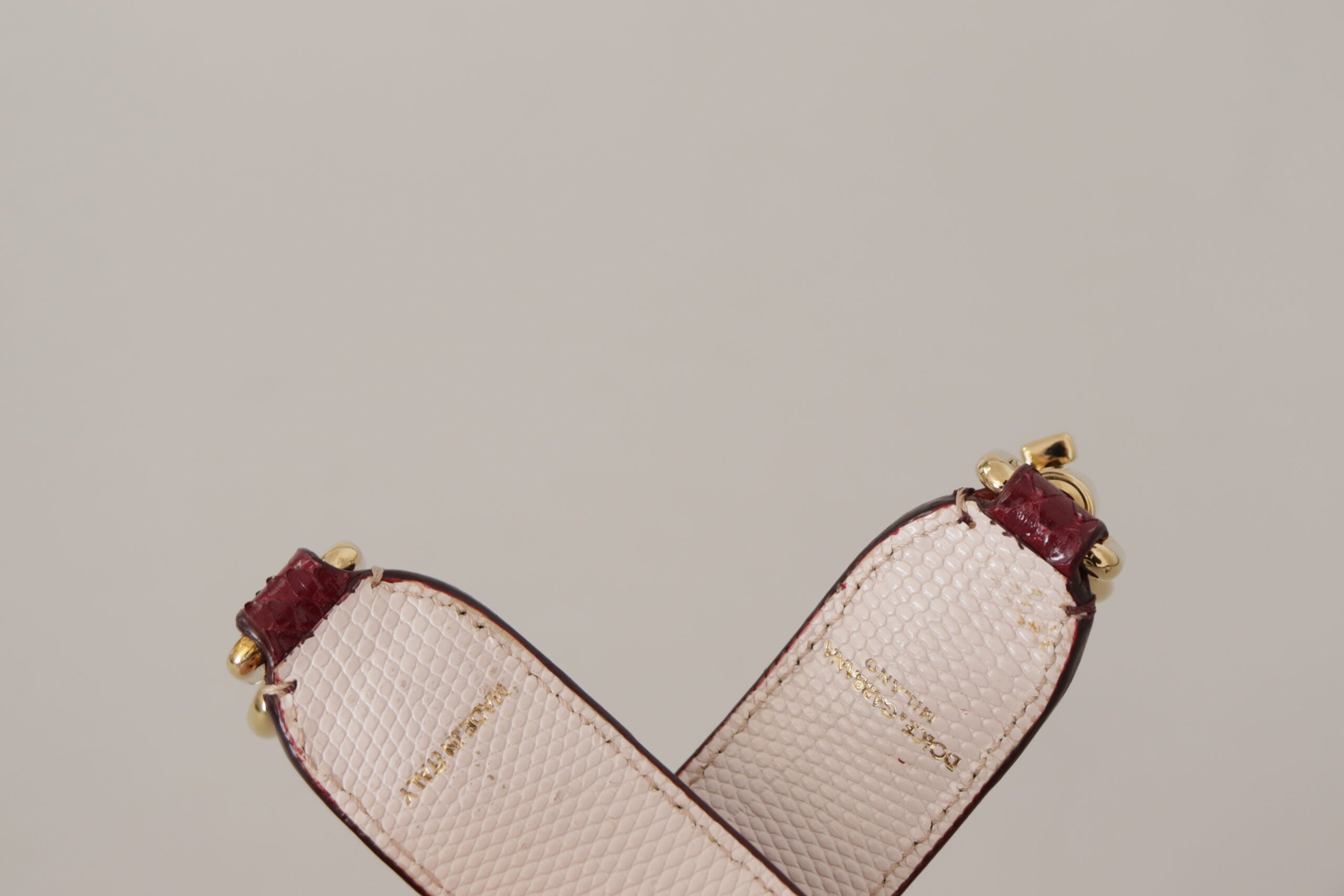 Dolce & Gabbana Bordeaux Leather Crystal Bag Shoulder Strap