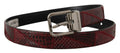 Dolce & Gabbana Roter Exotenleder-Gürtel mit Metall-Logo-Schnalle
