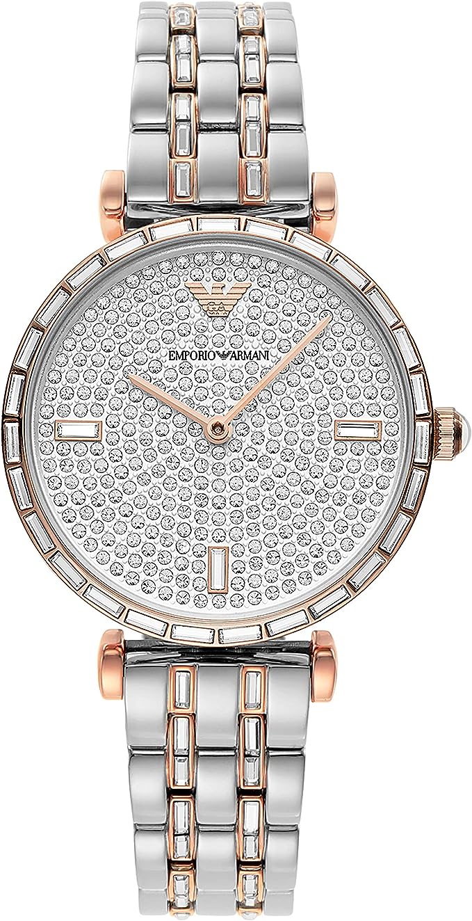 Emporio Armani Silberne Stahl-Quarzuhr
