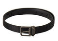 Dolce & Gabbana Black Calfskin Belt with Vintage-Effect Metal Buckle
