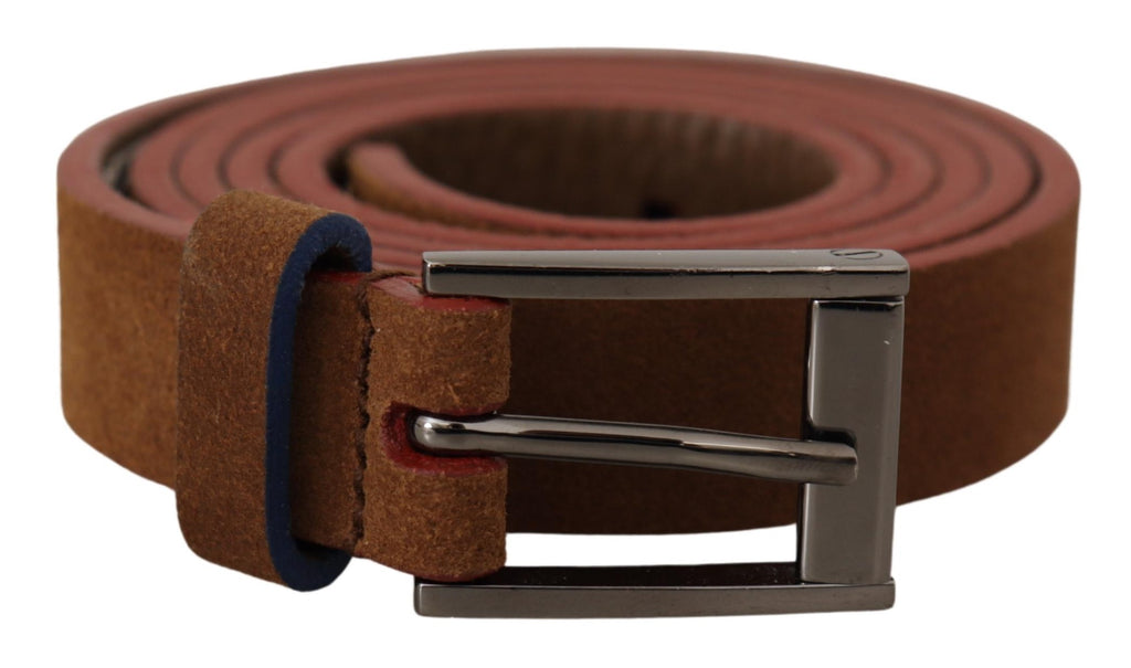 Dolce & Gabbana Brown Logo Engraved Metal Belt with Buckle