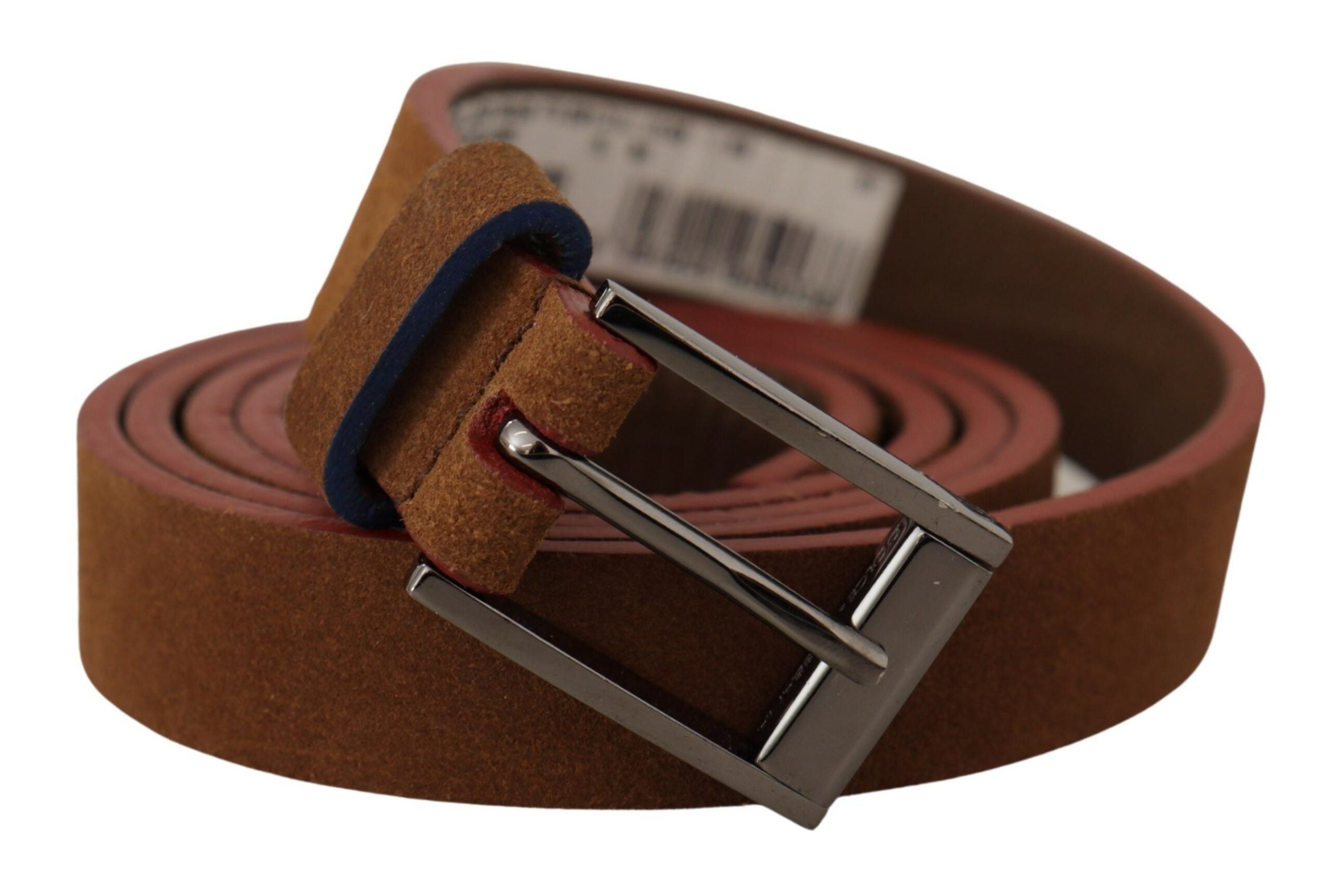 Dolce & Gabbana Brown Logo Engraved Metal Belt with Buckle