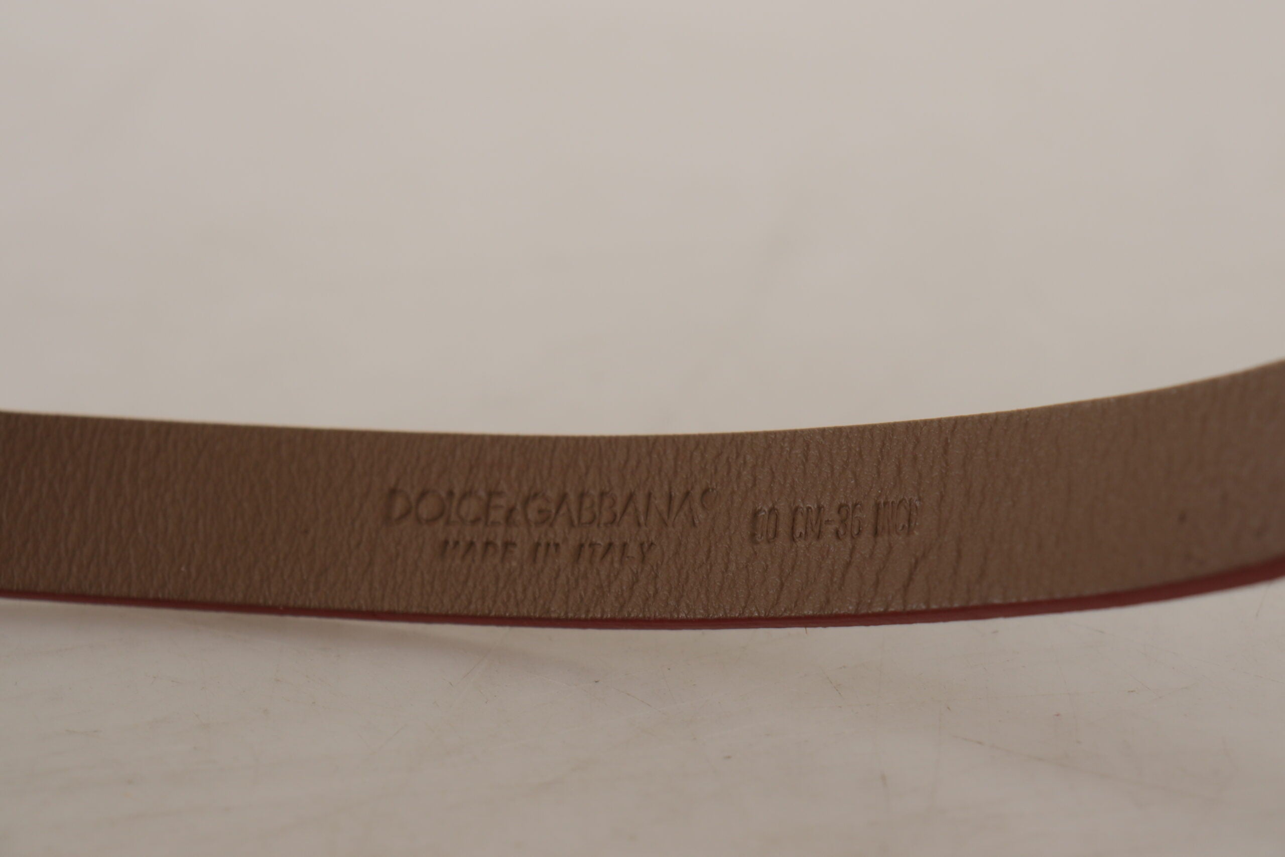Dolce & Gabbana Brown Logo Engraved Metal Belt with Buckle