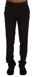 BENCIVENGA Brown Straight Fit Men's Formal Trousers
