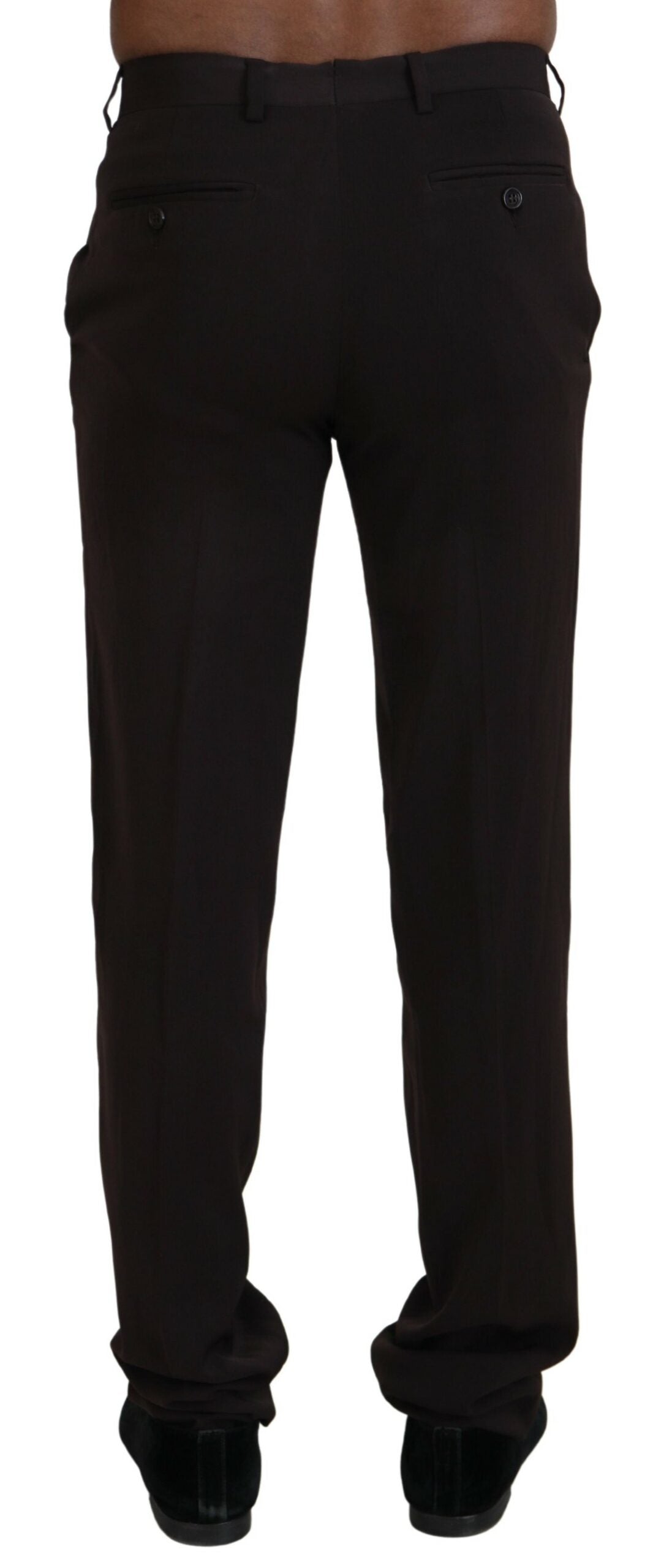 BENCIVENGA Brown Straight Fit Men's Formal Trousers