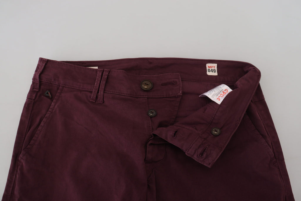 CYCLE Chestnut Brown Cotton Stretch Skinny Casual Men's Trousers