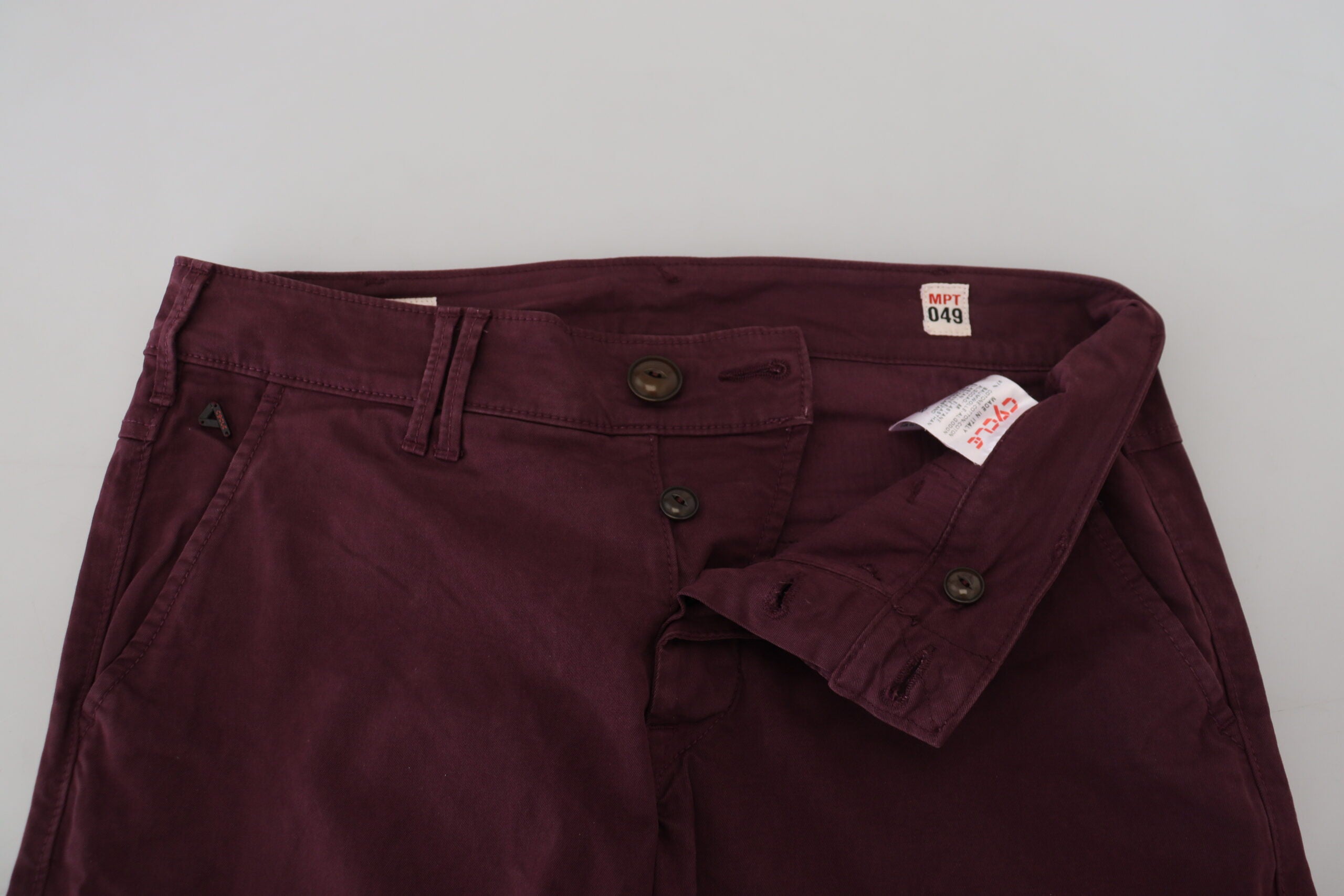 CYCLE Chestnut Brown Cotton Stretch Skinny Casual Men's Trousers