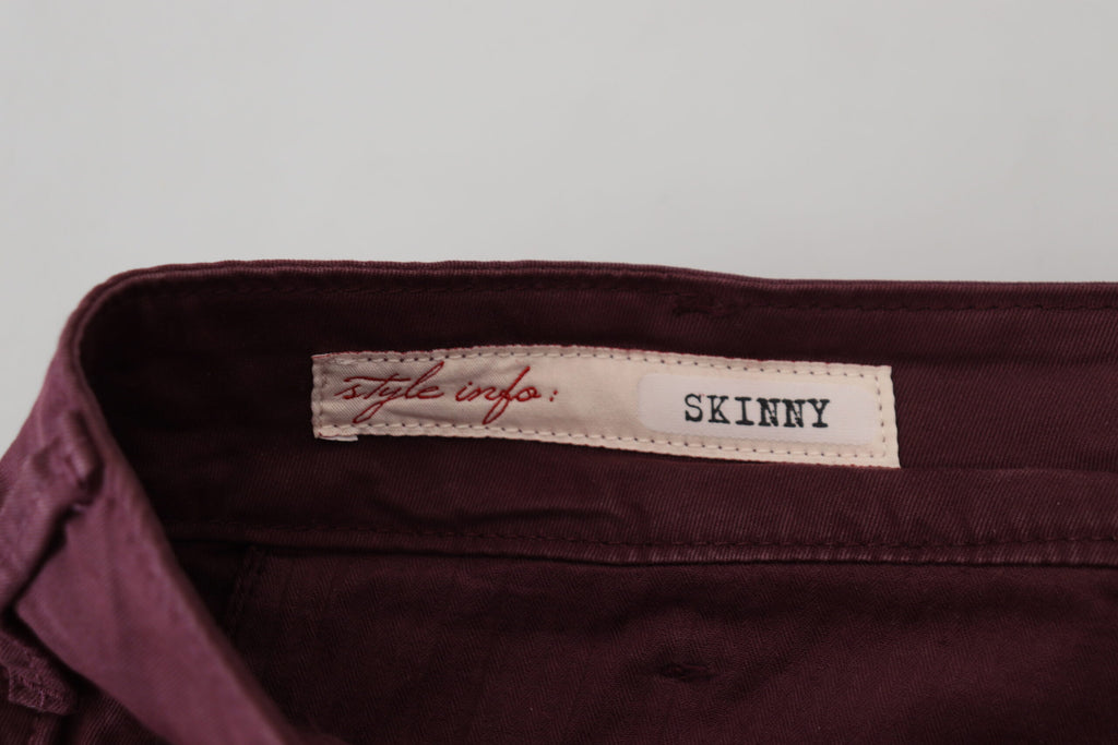CYCLE Chestnut Brown Cotton Stretch Skinny Casual Men's Trousers