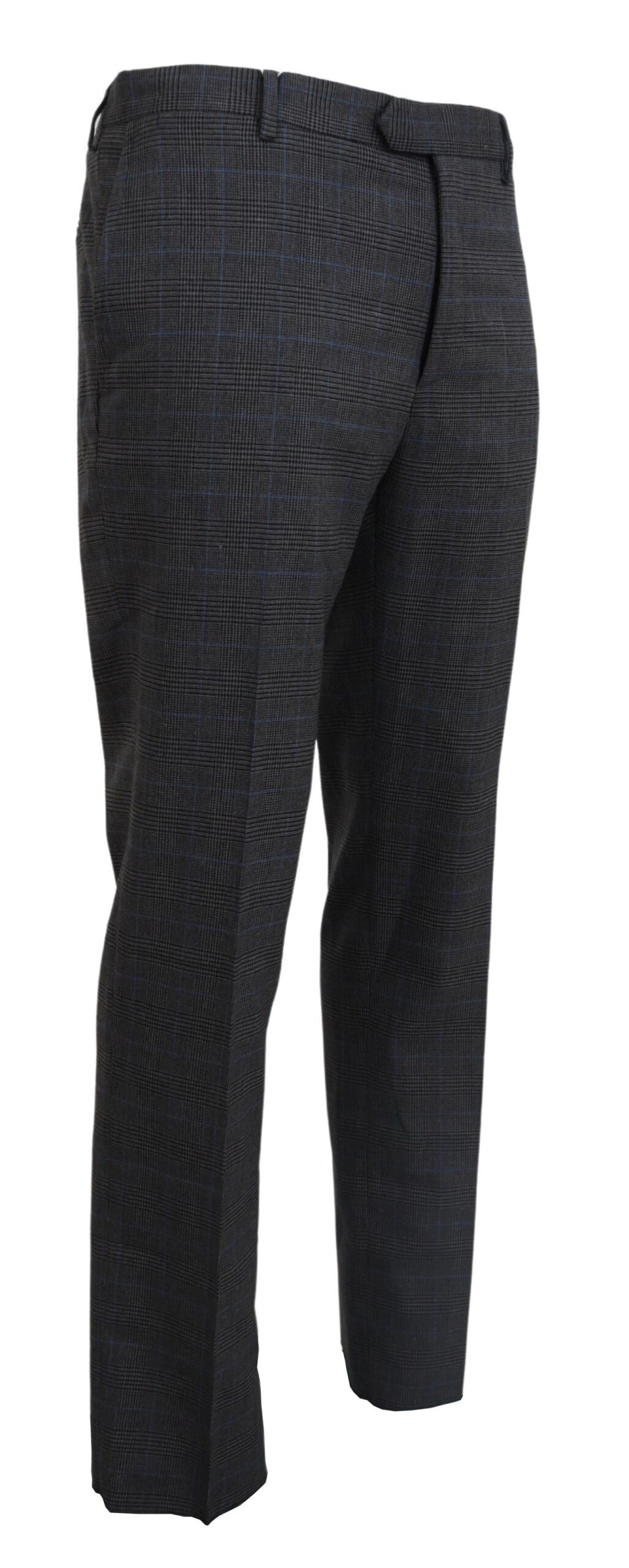 BENCIVENGA Graues kariertes Wollkleid Formelle Hose