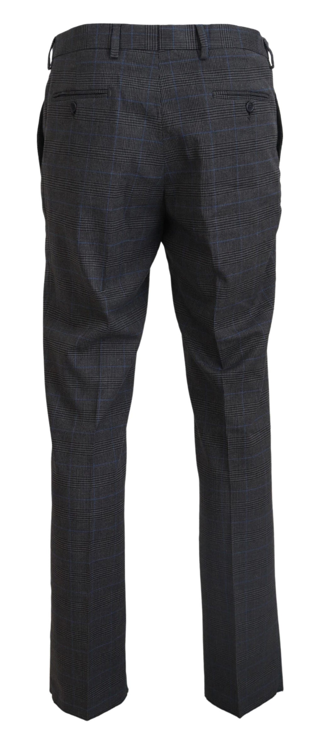 BENCIVENGA Graues kariertes Wollkleid Formelle Hose