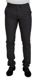 BENCIVENGA Braun gestreift Slim Fit Herrenhosen