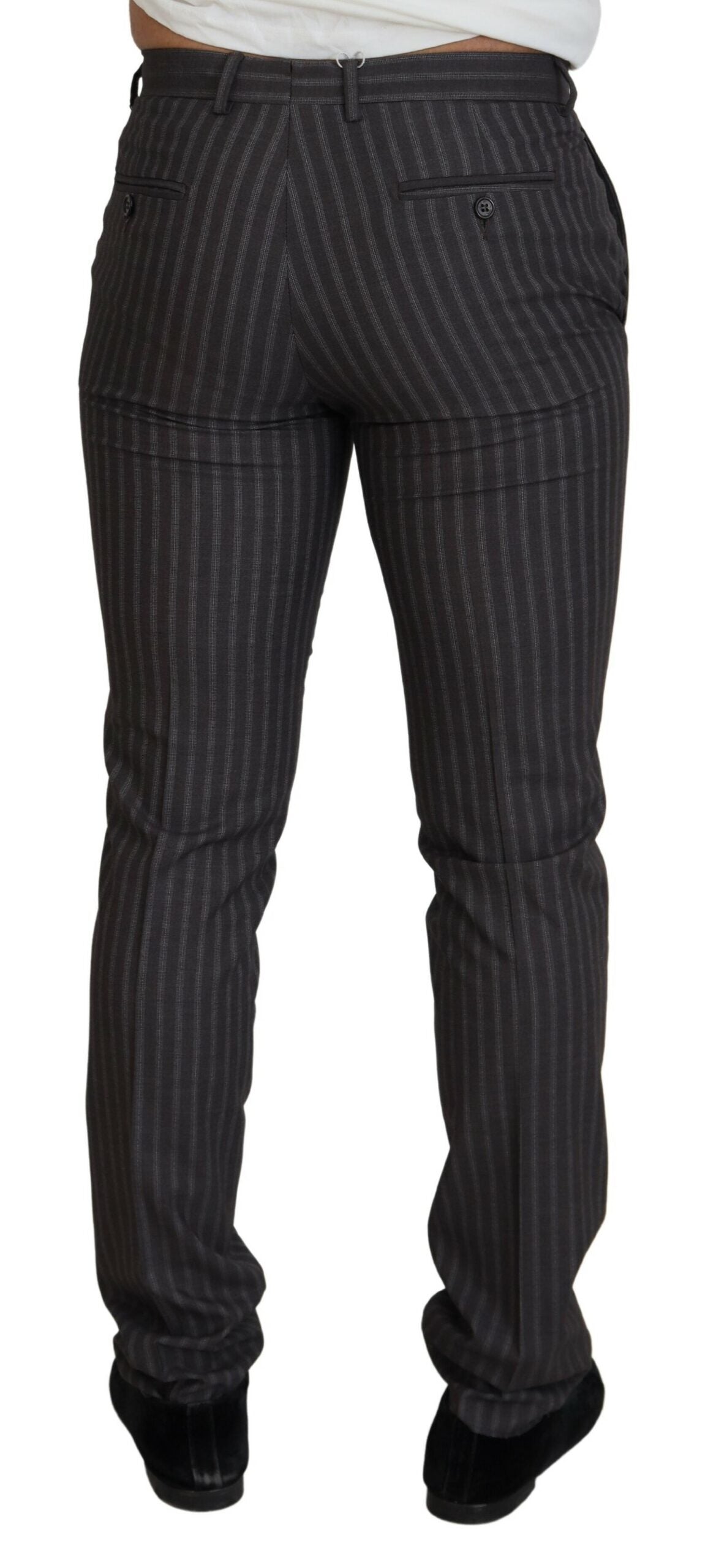 BENCIVENGA Braun gestreift Slim Fit Herrenhosen